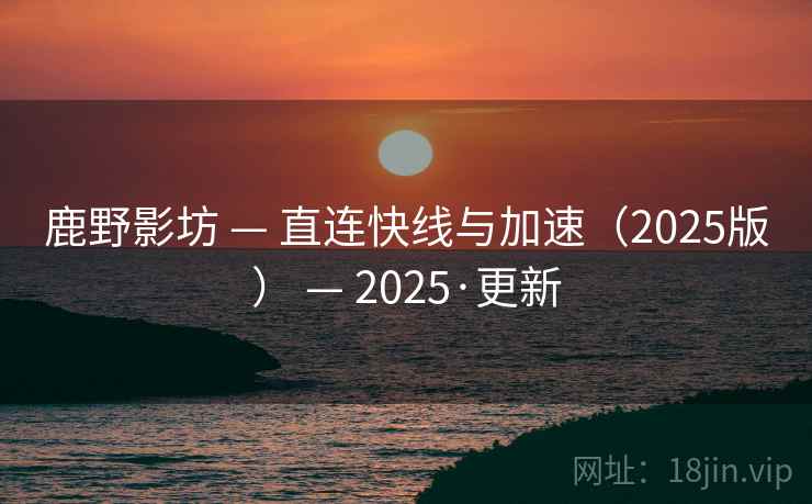 鹿野影坊 — 直连快线与加速（2025版） — 2025·更新